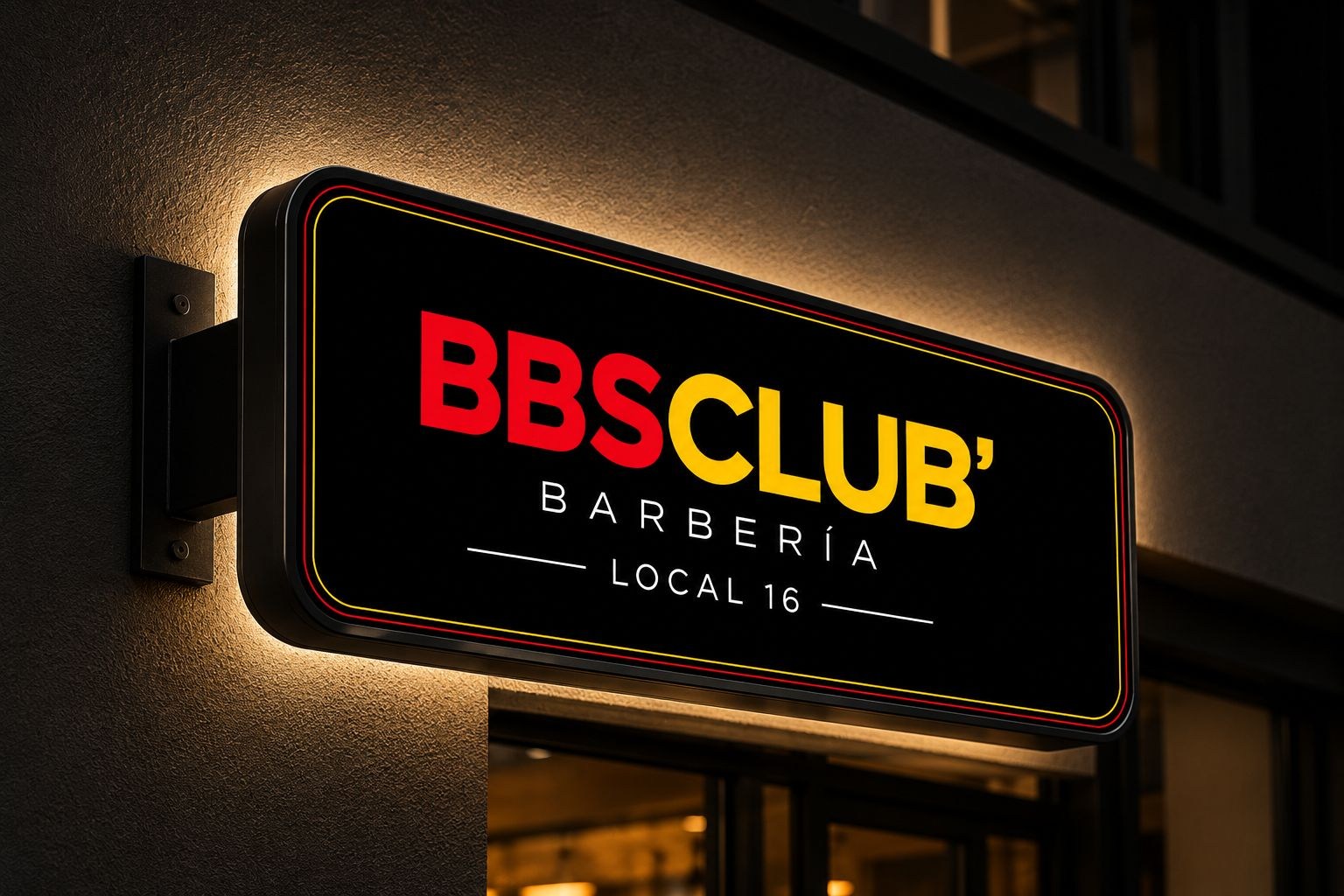 Letrero iluminado de BBSCLUB Barbería